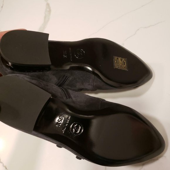 CHANEL 18B Suede Buckled Pointed Toe Short Ankle Booties Boots - Picture 10 of 12